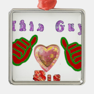 Den här Guy Kärlek Big Gift Art-utskriften Julgransprydnad Metall