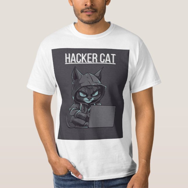 den här hackerkatten t shirt (Framsida)