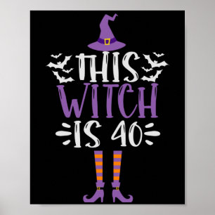 Den här häxan är 40:e roliga poky Halloween-födels Poster