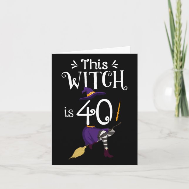 Den här häxan är 40 Halloween Birthday Witch Kort (Framsida)