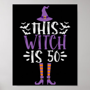 Den här häxan är 50:e roliga poky Halloween-födels Poster