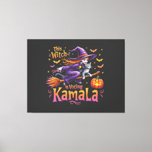 Den här häxan är Voting Kamala Cat Dam Harris Canvastryck