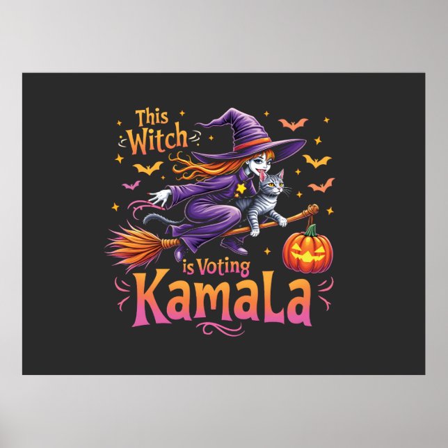 Den här häxan är Voting Kamala Cat Dam Harris Poster (Framsidan)