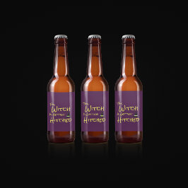 Den här häxan håller på att hittas ölflaska etikett