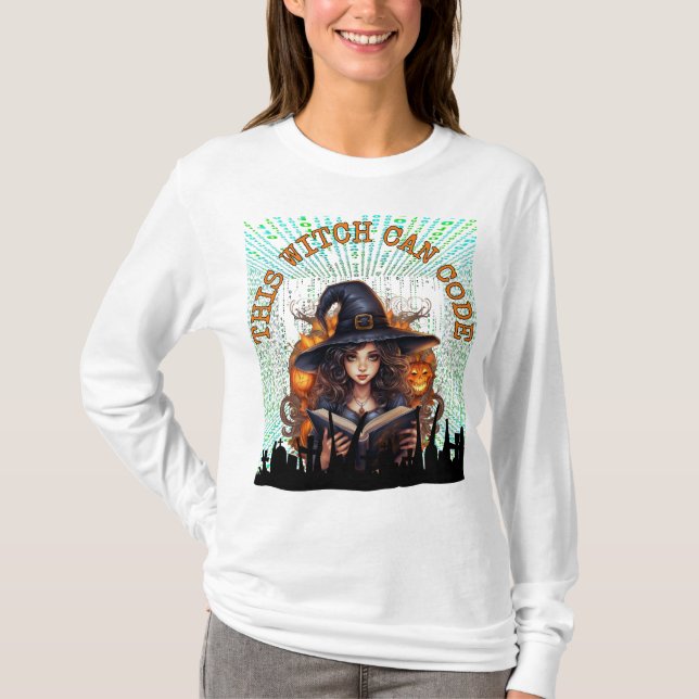 Den här häxan kan koda t shirt (Framsida)