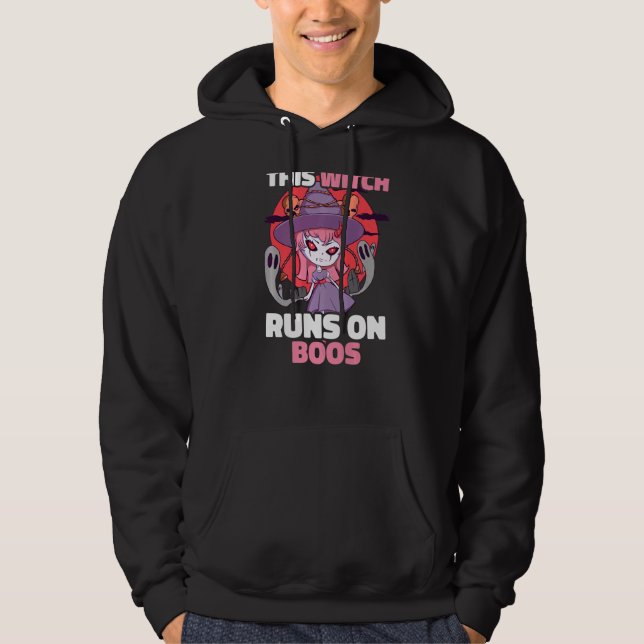 Den här häxan Springa på Boos Hoodie (Framsida)