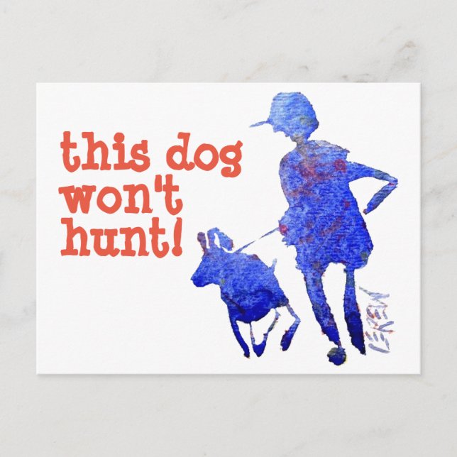 Den här hund jagar inte! 111020 vykort (Framsida)