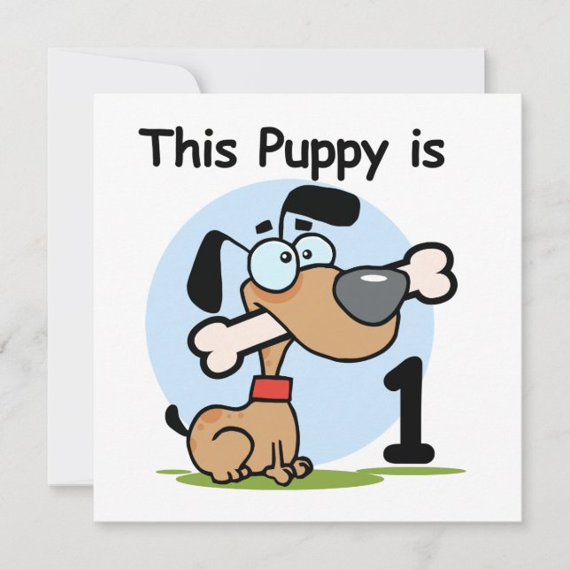 Den här hundens första födelsedag T-skjortor och p Inbjudningar (Framsida)