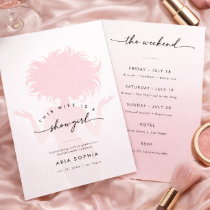 Den här hustrun är en showgirl bachelorette-helgfe inbjudningar