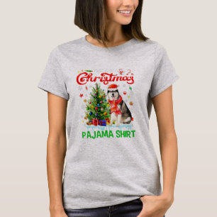 Den här julen Pajama Siberian husky Scarf T Shirt