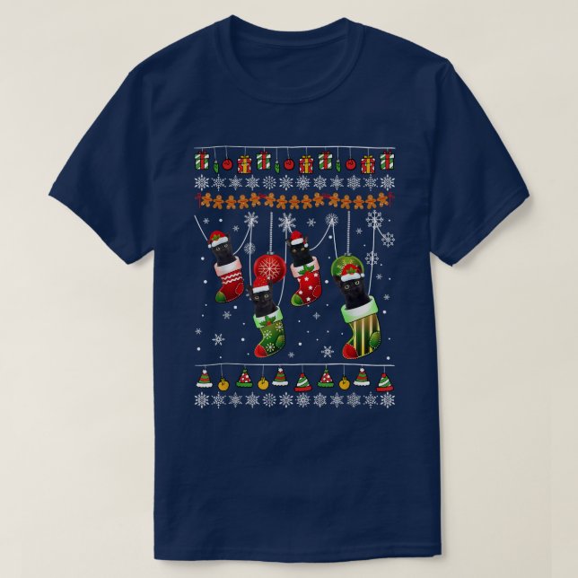 Den här julklappen Pajama svart på socklarnas fina T Shirt (Design framsida)