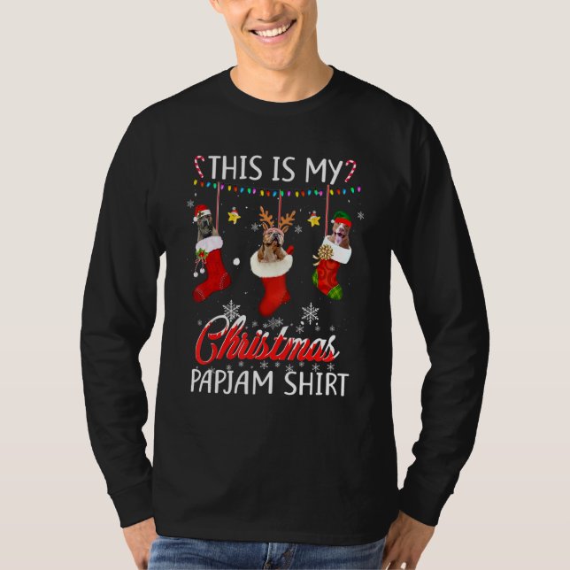 Den här julpajama-buren i Socks-Hund T Shirt (Framsida)