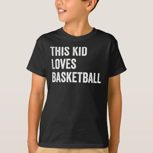 Den här Kid Kärlek Basketball Älskare T Shirt (Framsida)