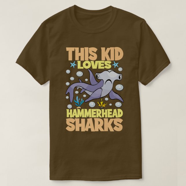 Den här Kid Kärlek Hammerhead Sharks i Kids Hammer T Shirt (Design framsida)