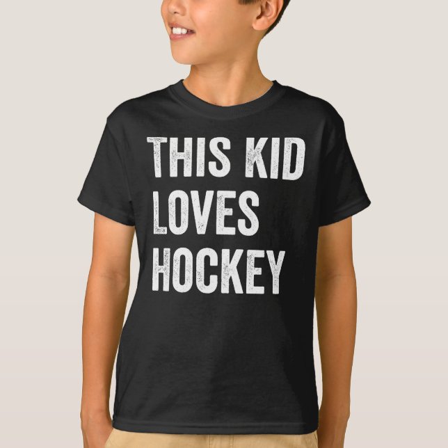 Den här Kid Kärlek Hockey Älskare T Shirt (Framsida)