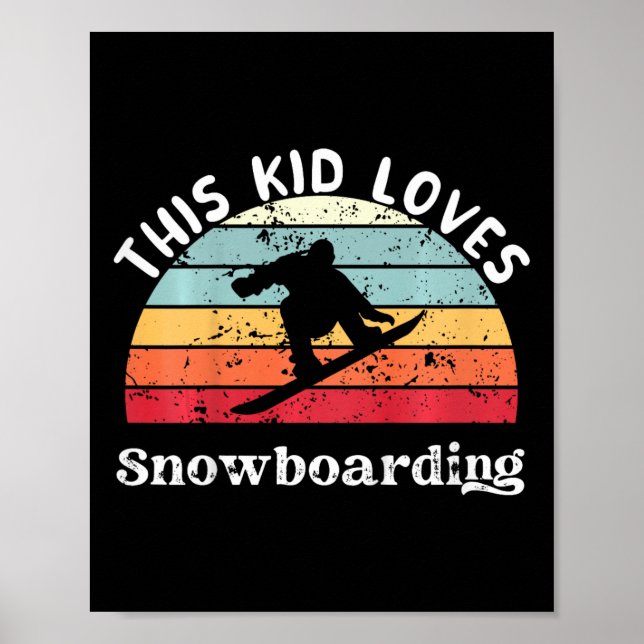 Den här Kid Kärlek Snowboarding Boys Girls Poster (Framsidan)