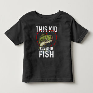 Den här Kid Kärlek to Fish Fishing Children T Shirt