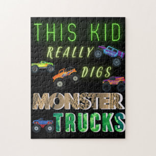 Den här Kid-Verkligen Gräver Monster Lastbilar Pussel