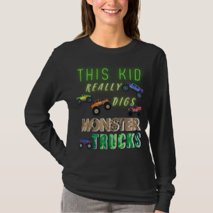 Den här Kid-Verkligen Gräver Monster Lastbilar T Shirt