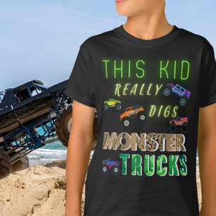 Den här Kid-Verkligen Gräver Monster Lastbilar T Shirt