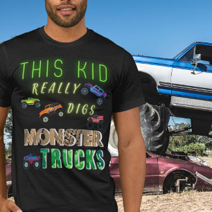 Den här Kid-Verkligen Gräver Monster Lastbilar T Shirt