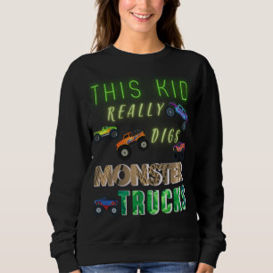 Den här Kid-Verkligen Gräver Monster Lastbilar T Shirt