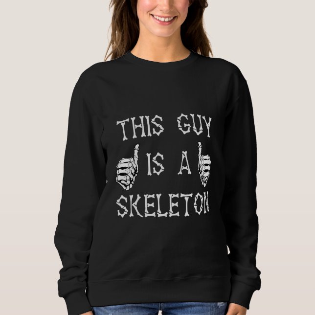 Den här killen är en Skeleton Halloween-juldräkt T Shirt (Framsida)