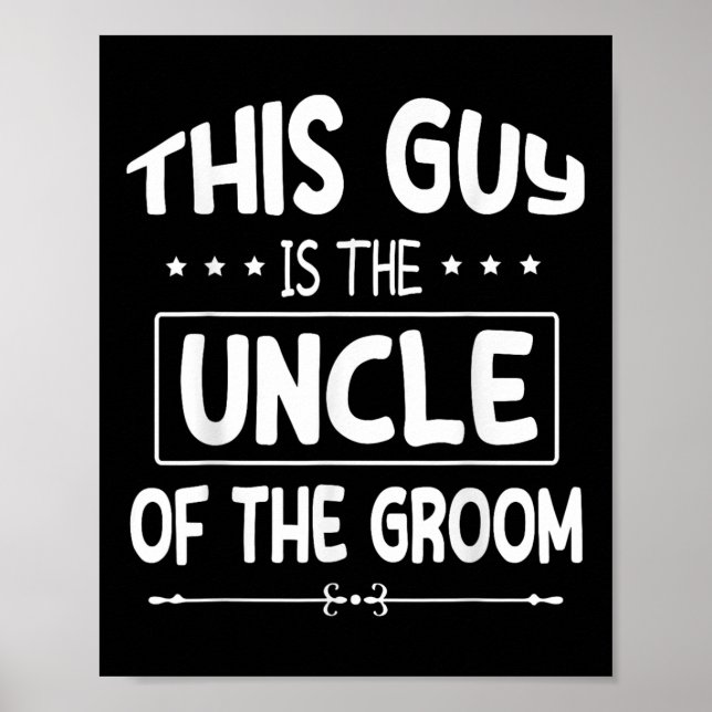 Den här killen är farbror till Groom Bride Bröllop Poster (Framsidan)