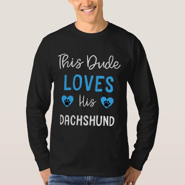 Den här killen Kärlek Hans Dachshund Dachshund Ide T Shirt (Framsida)
