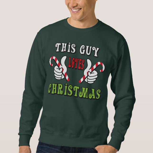 Den här killen kärlek jul, jättegod julsötare lång ärmad tröja (Framsida)