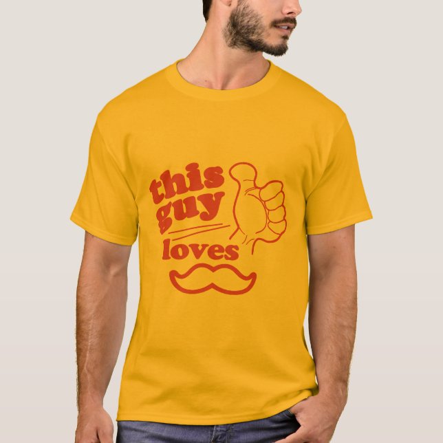 Den här killen Kärlek Mustache Tee (Framsida)