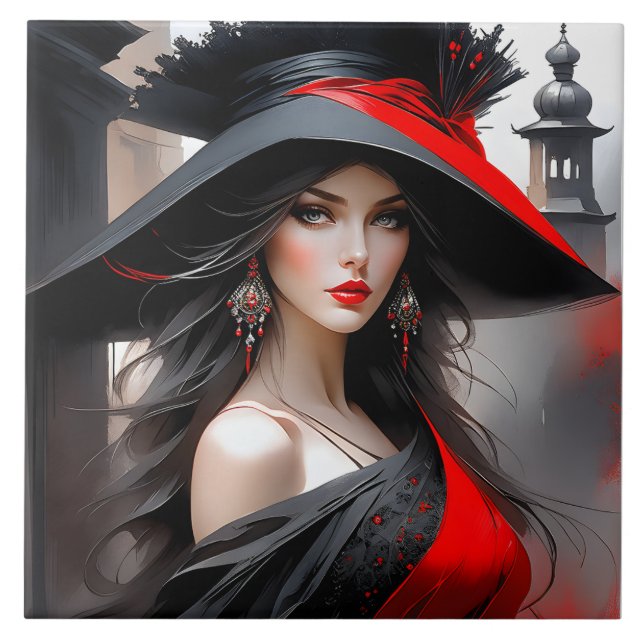 Den här kvinnan har ett fantastiskt ansikte. Hon ä Kakelplatta (Framsidan)