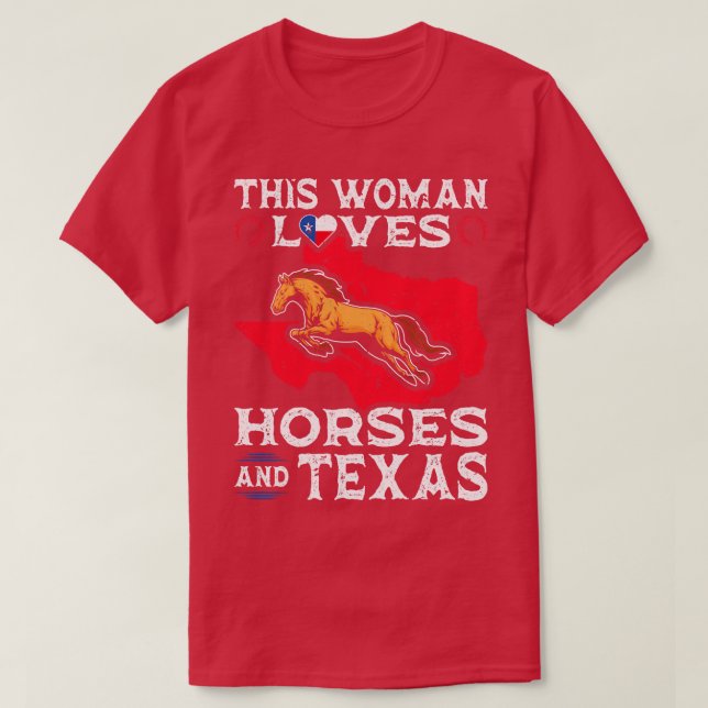 Den här kvinnan Kärlek Horses Texas T Shirt (Design framsida)