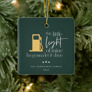 Den här lilla ljusroliga gasjulen julgransprydnad keramik