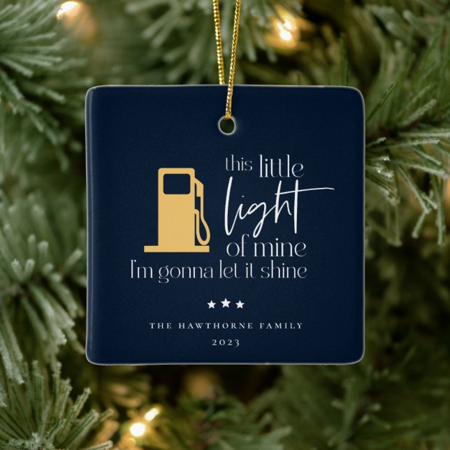 Den här lilla ljusroliga gasjulen julgransprydnad keramik (Träd)