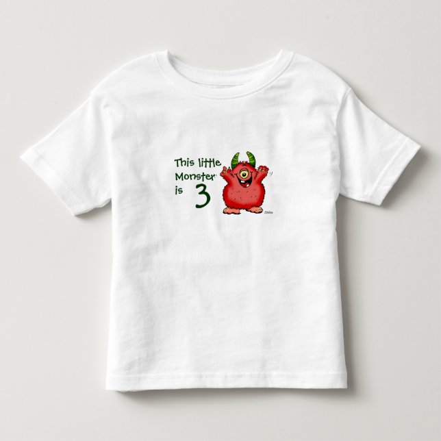 Den här lilla Monster är 3 Tee Shirt (Framsida)