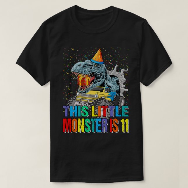 Den här lilla monstern Lastbil är elfte födelsedag T Shirt (Design framsida)