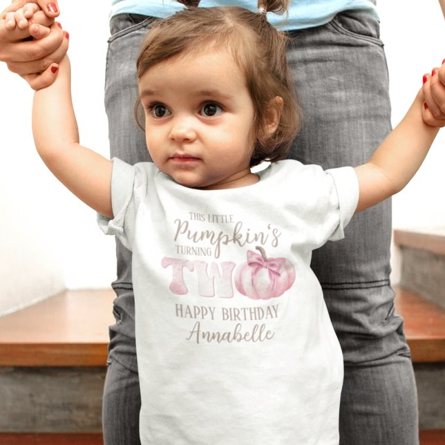 Den här lilla pumpans 2-års födelsedags t-shirt fö (Skapare uppladdad)