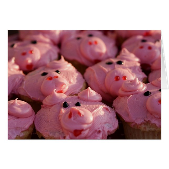 Den här lilla svinen hälsningskort (Framsidan Horizontal)