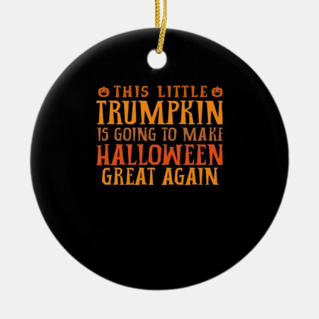 Den här lilla trumpkin ska göra Halloween Gr Julgransprydnad Keramik (Framsidan)