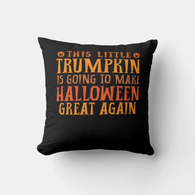 Den här lilla trumpkin ska göra Halloween Gr Kudde (Framsida)