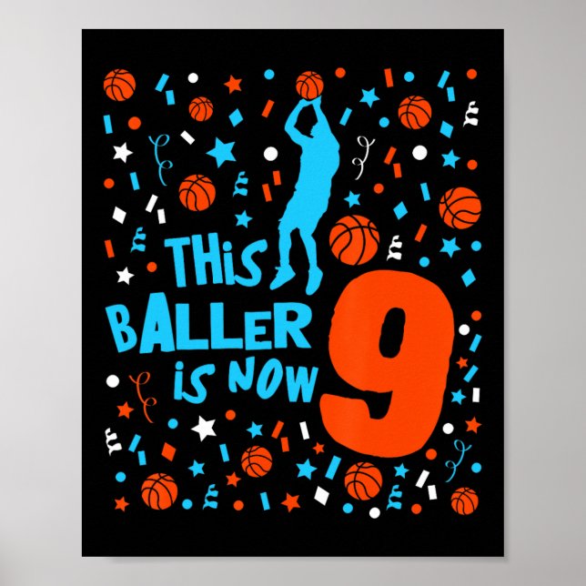 Den här Ller är nu 9 - Barnens 9-års födelsedag Sk Poster (Framsidan)