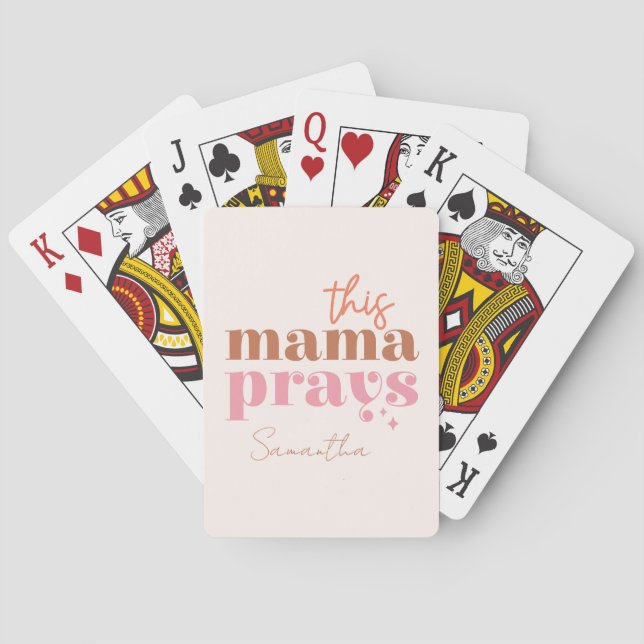 Den här Mamman Prays - Rustic Boho Design Casinokort (Baksidan)