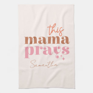 Den här Mamman Prays - Rustic Boho Design Kökshandduk