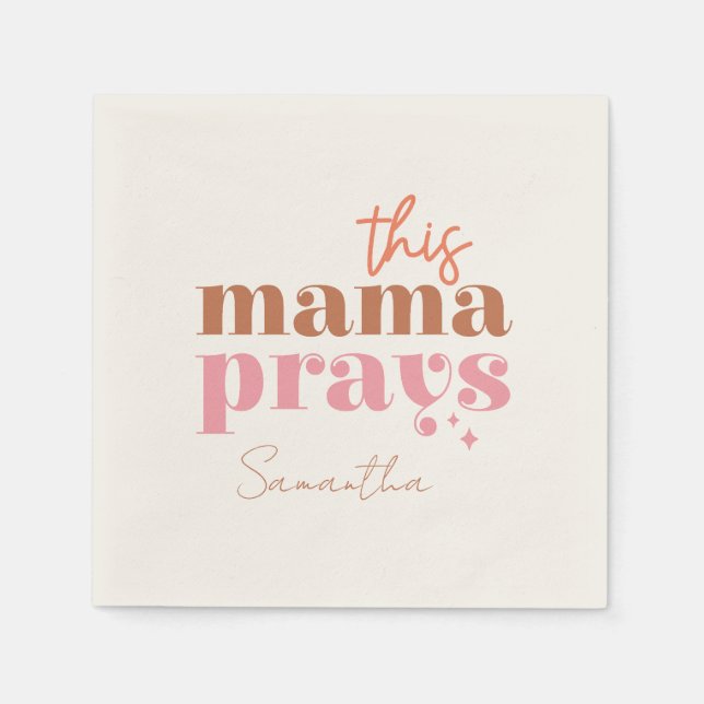 Den här Mamman Prays - Rustic Boho Design Pappersservett (Framsidan)