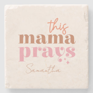 Den här Mamman Prays - Rustic Boho Design Stenunderlägg