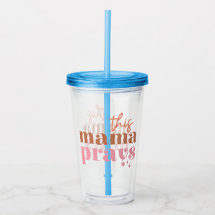 Den här Mamman Prays - Rustic Boho Design Take Away Mugg