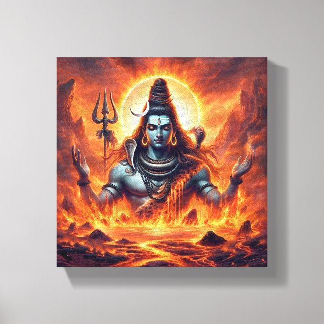 Den här maskeriseringen av Shiva-målningen Canvastryck (Framsida)