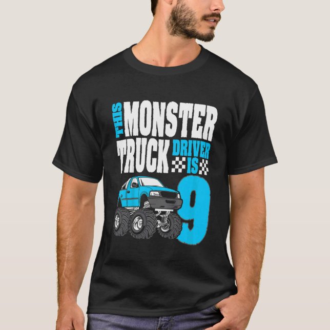 Den här monsterdrivrutinen i Lastbil är 9 på födel T Shirt (Framsida)