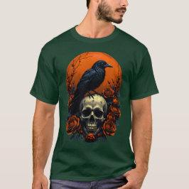 Den här Mörken Bloom Skull & Ro T-Shirt